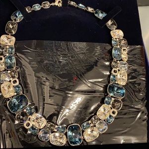 Swarovski blue statement necklace.